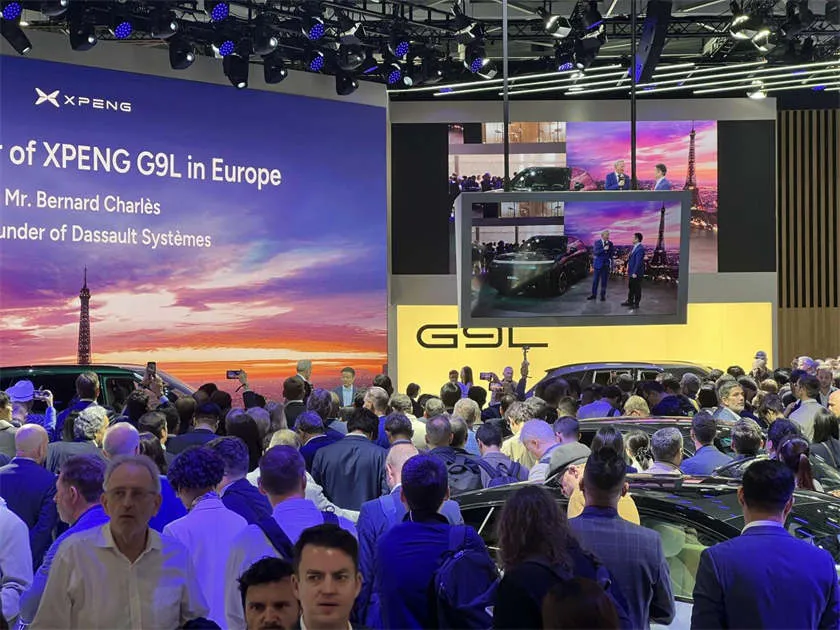 XPENG G9L unveiled on stage at the 2026 Paris Motor Show