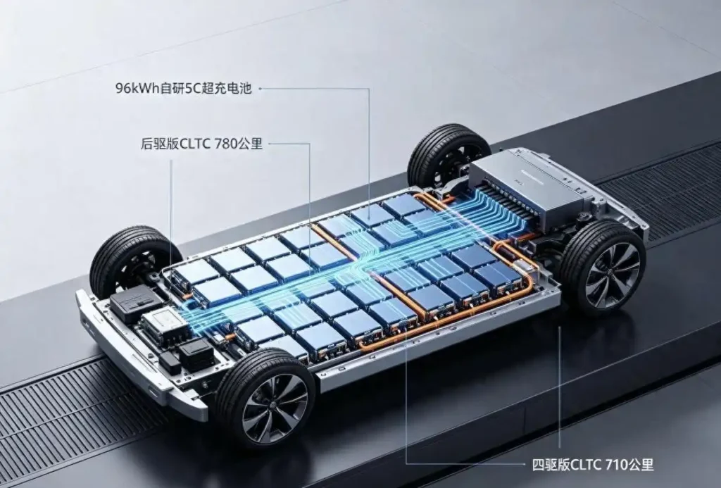 2026 Li Auto i6 96 kWh battery pack powering its 780 km CLTC range